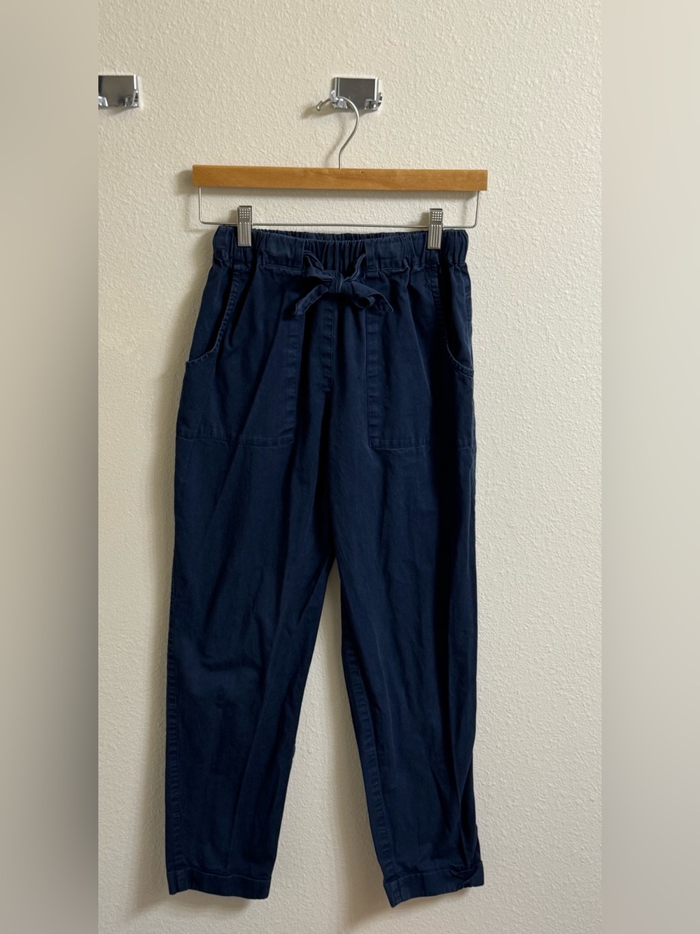 Women’s Life Tree Navy Drawstring Waist Casual Pants Organic Cotton Size 6